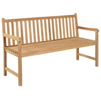 VidaXL Gartenbank mit Hellgrüner Auflage 150 cm Massivholz Teak 