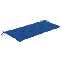 vidaXL Tuinbank met blauw kussen 240 cm massief teakhout