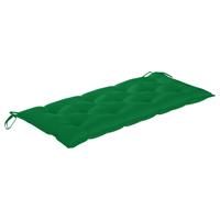 vidaXL Tuinbank met groen kussen 240 cm massief teakhout
