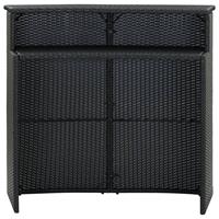 vidaXL Tuinbartafel 120x55x110 cm poly rattan zwart