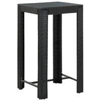 vidaXL 3-tlg. Gartenbar-Set mit Kissen Poly Rattan  Schwarz