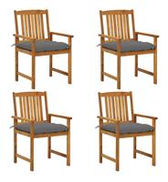 vidaxl Tuinstoelen 4 st met kussens massief acaciahout