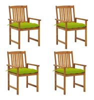 vidaXL Regisseursstoelen 4 st met kussens massief acaciahout