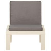 vidaXL Garten-Lounge-Stuhl mit Auflage Kunststoff  Weiß