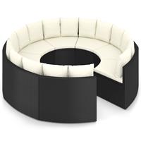 vidaXL 8-tlg. Garten-Sofagarnitur mit Auflagen Poly Rattan  Schwarz