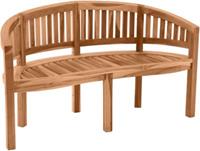 Möbilia Teakholz-Gartensitzbank in Bananenform, B150xT61xH87cm natur