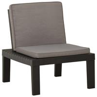 vidaXL Gartenstühle mit Auflagen 2 Stk. Kunststoff  Grau