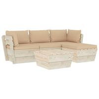 5-delige Loungeset Met Kussens Pallet Vurenhout
