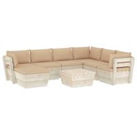 vidaXL 8-delige Loungeset met kussens pallet vurenhout