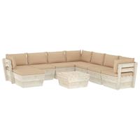 9-delige Loungeset Met Kussens Pallet Vurenhout