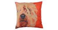 Clayre & Eef Kussenhoes KT021.234 43*43 cm Bruin, Rood, Geel Polyester Vierkant Hond Sierkussenhoes