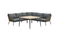 Garden Impressions San Vito lounge dining set 4-delig - donker grijs