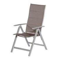 MERXX Tuinstoel Taviano set van 2, aluminium/textiel, verstelbaar, zilver (set, 2 stuks)