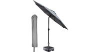 Kopu ronde stokparasol 300 cm Calma met hoes - Grey