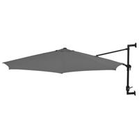 VidaXL wandparasol met metalen paal 300 cm antraciet