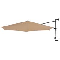 VidaXL wandparasol met metalen paal 300 cm taupe