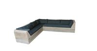 Wood4you Loungeset 6 steigerhout 230x200 cm - L-vorm incl. plofkussens