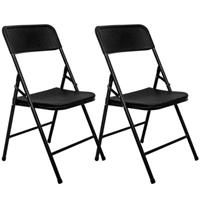 AMANKA Klappstuhl 2er Set Schwarz Rattan-Optik schwarz