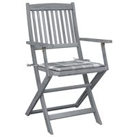 vidaXL Tuinstoelen 2 st inklapbaar met kussens massief acaciahout