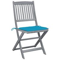 vidaXL Tuinstoelen 2 st inklapbaar met kussens massief acaciahout