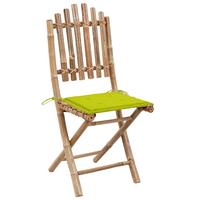 vidaXL Tuinstoelen 2 st inklapbaar met kussens bamboe