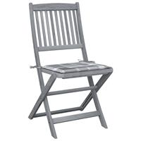 vidaXL Tuinstoelen 2 st inklapbaar met kussens massief acaciahout