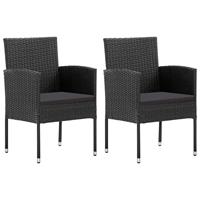 vidaXL 3-tlg. Garten-Essgruppe Poly Rattan Schwarz 