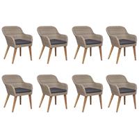 vidaXL 9-delige Tuinset poly rattan bruin