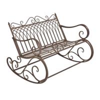 En.casa Schaukelbank 85x113x95cm Gartenschaukel 2 Personen im Landhausstil in verschiedenen Farben Metall braun  Erwachsene