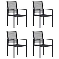vidaXL Tuinstoelen 4 st PVC-rattan zwart