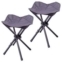 VCM 2er Set Sitzhocker Falthocker klappbar schwarz Camping Angeln Wandern  Erwachsene
