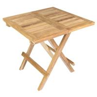 VCM Balkontisch Gartentisch Teakholz Beistelltisch klappbar natur  50 x 50 cm braun