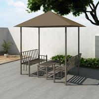 vidaXL Tuinpaviljoen met tafel en bankjes 180 g/m² 2,5x1,5x2,4 m taupe