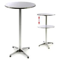 VCM Stehtisch Bistrotisch Edelstahl Aluminium Ø60 x H110/70 cm silber