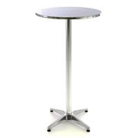 VCM Stehtisch Bistrotisch klappbar Edelstahl Aluminium Ø60 x H115/75 cm silber