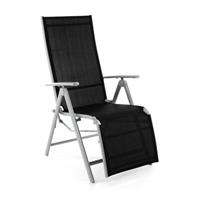VCM Gartenliege Sonnenliege Liegestuhl Relaxliege Terrasse Balkon schwarz grau