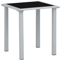 vidaXL Tuintafel 41x41x45 cm staal en glas zwart en zilverkleurig