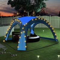 VidaXL Partyzelt mit LED und 4 Seitenwänden 3,6 x 3,6 x 2,3 m  Blau