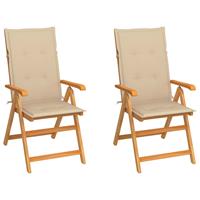 VidaXL Gartenstühle 2 Stk. mit  Beige