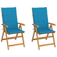 VidaXL Gartenstühle 2 Stk. mit  Blau