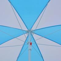 vidaXL Strandparasol/-tent 180 cm stof blauw en wit