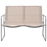 vidaxl 4-tlg. Garten-Lounge-Set Stoff und Stahl Creme