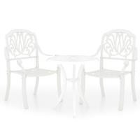 vidaxl 3-tlg. Bistro-Set Aluminiumguss Weiß