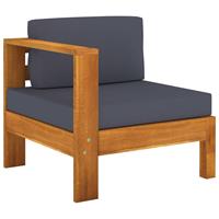 vidaXL 4-Sitzer-Gartensofa mit Dunkelgrauen Auflagen Massivholz Akazie Braun
