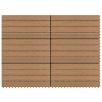 Terrassenfliesen 6 Stk. WPC 60x30 cm 1,08 m² Braun