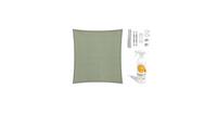 Shadow Comfort Compleet pakket:  vierkant 3,6x3,6 Moonstone Green met RVS Bevestigingsset en buitendoekreiniger
