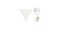 Shadow Comfort Compleet pakket:  driehoek 5x5x5 Mineral White met RVS Bevestigingsset en buitendoekreiniger