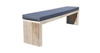 Wood4you Tuinbank Amsterdam steigerhout 200Lx49Hx38D cm - incl kussen