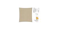 Shadow Comfort Compleet pakket:  vierkant 3.6x3.6m Neutral Sand met RVS Bevestigingsset en buitendoekreiniger
