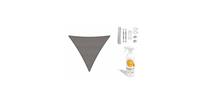 Unknown Compleet pakket: Sunfighters driehoek 4.2m Grijs met RVS Bevestigingsset en buitendoekreiniger